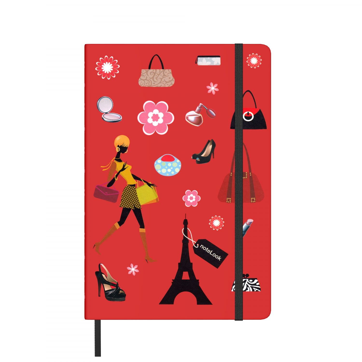 NoteLook İplik Dikişli Paris Alışveriş Sert Kapak 100 Yaprak A5 Çizgisiz Defter