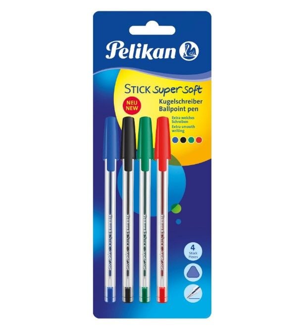 Pelikan Stick Süper Soft 4 Renk Tükenmez Kalem