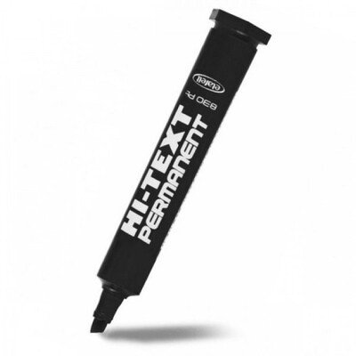 Hi-Text Kesik Uçlu Siyah Permanent Marker 830PC Koli Kalemi