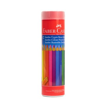 Faber Castell 12 Renk Jumbo Tam Boy Üçgen Gövde Tüp Kuru Boya