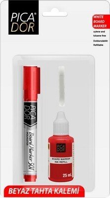 Picador Kırmızı Tahta Kalemi + Yedek Mürekkep + Yedek Uç