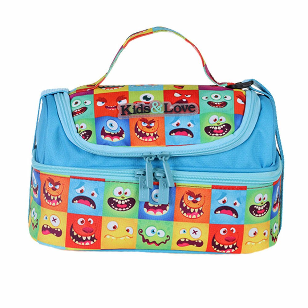 Kaukko L7083 Kids Love Desing Sevimli Canavarlar Beslenme Çantası