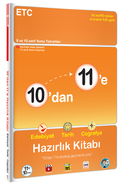 Tonguç Akademi 10'dan 11'e Edebiyat Tarih Coğrafya Hazırlık Kitabı