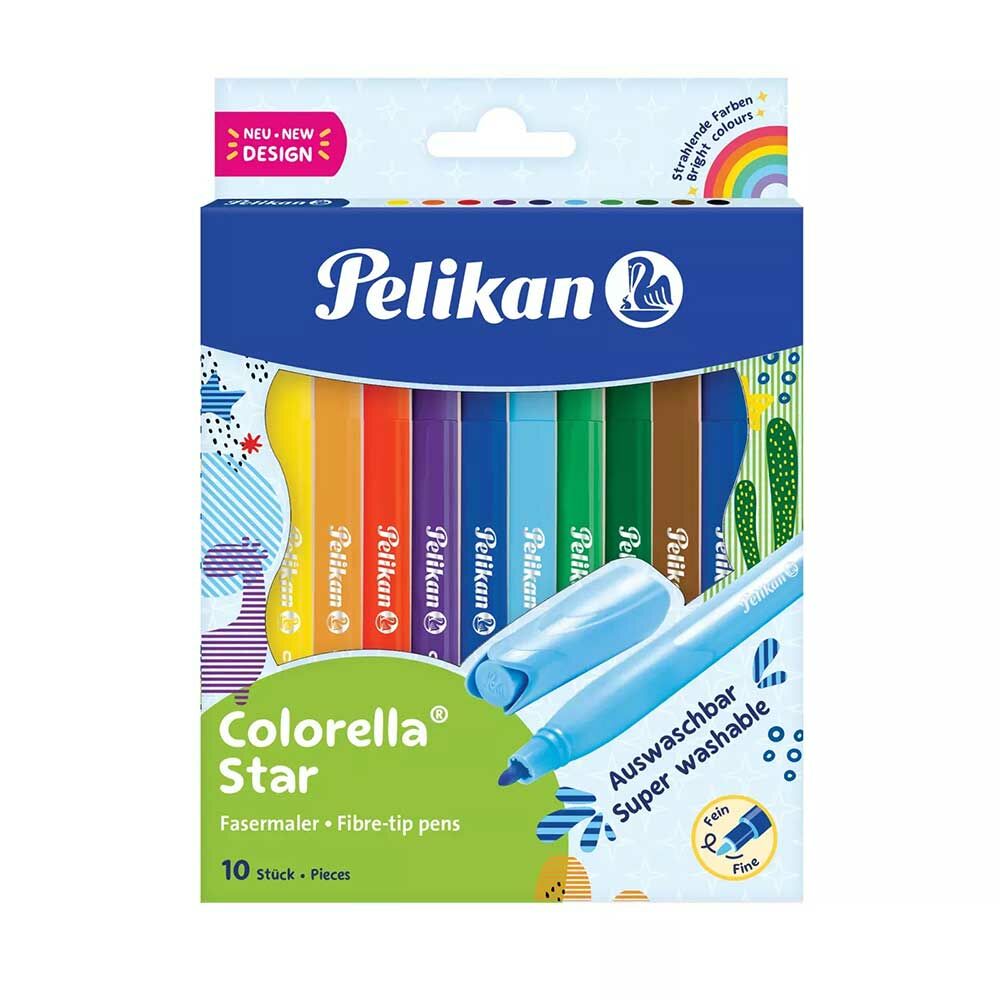 Pelikan Colorella Star 10 Renk Yıkanabilir Keçeli Kalem