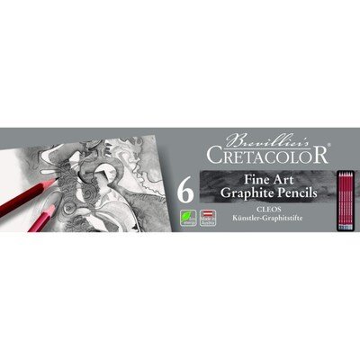 Cretacolor Cleos - Fine Art Graphite 6'lı Metal Kutulu Dereceli Kalem Seti 160 25