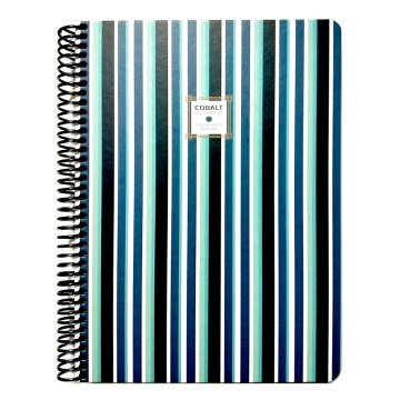 Gıpta Cobalt Notebook Spiralli Çizgi Desen Sert Kapak 120 Yaprak 17*24 Çizgili Defter