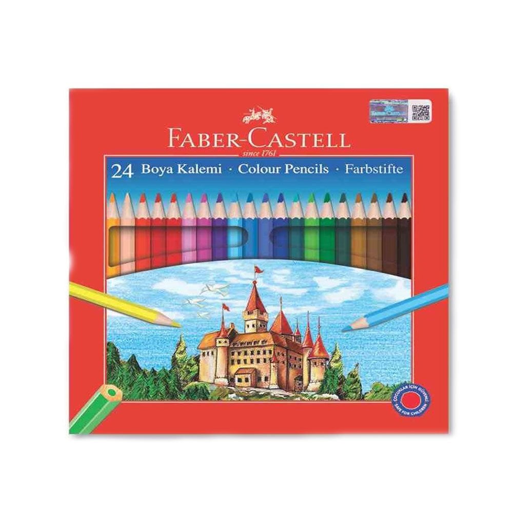 Faber Castell 24 Renk Karton Kutu Kuru Boya Kalemi