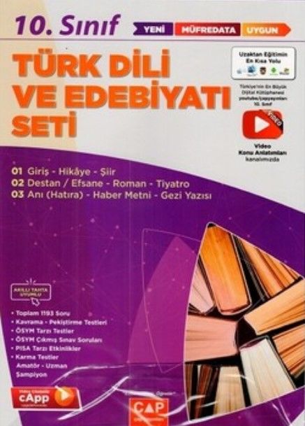 Çap Yayınları 10. Sınıf Anadolu Lisesi Türk Dili ve Edebiyatı Seti
