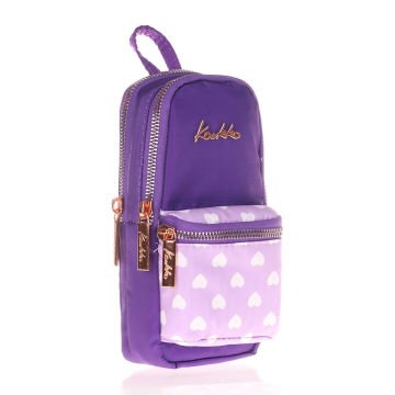 Kaukko K2440 Soft Floral Junior Bag Mor Kalem Çantası