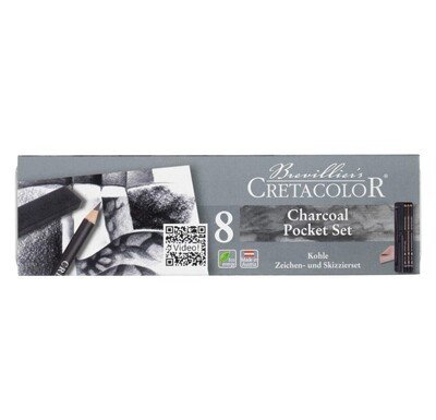 Cretacolor Charcoal 8 Parça Metal Kutulu Çizim Seti 460 08