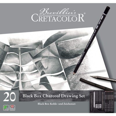 Cretacolor Black Box Charcoal 20 Parça Meta Kutulu Profesyonel Çizim Seti 400 30