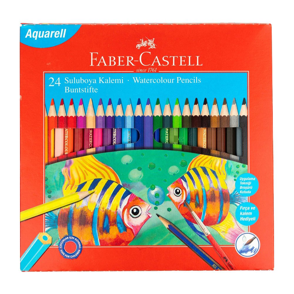 Faber Castell Aquarell 24 Renk Sulu Boya Kalemi