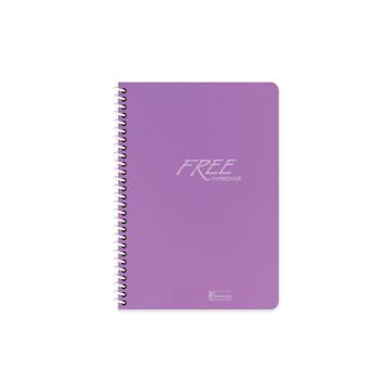 Keskin Color Free Spiralli Lila Plastik Kapak 60 Yaprak A5 Kareli Defter