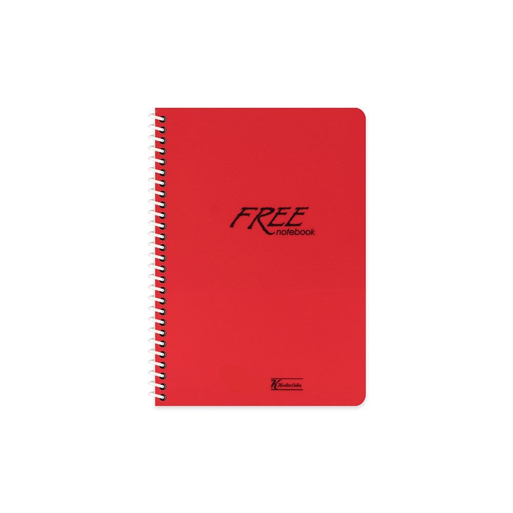 Keskin Color Free Spiralli Kırmızı Plastik Kapak 60 Yaprak A5 Kareli Defter