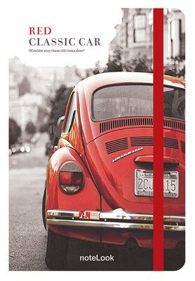 NoteLook Red Classic Car A5 Çizgisiz Defter