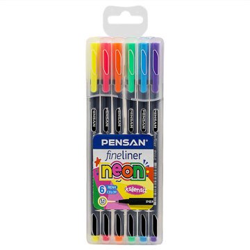 Pensan Fineliner 0.4 mm 6 Renk Neon Kalem Seti