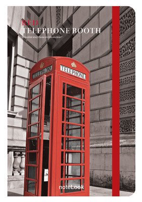 NoteLook Red Telephone Booth A5 Çizgili Defter