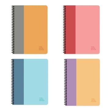 Keskin Color The Notebook 2 Renk Spiralli Karton Kapak 96 Yaprak 18,5*25 Kareli 4'lü Defter Seti