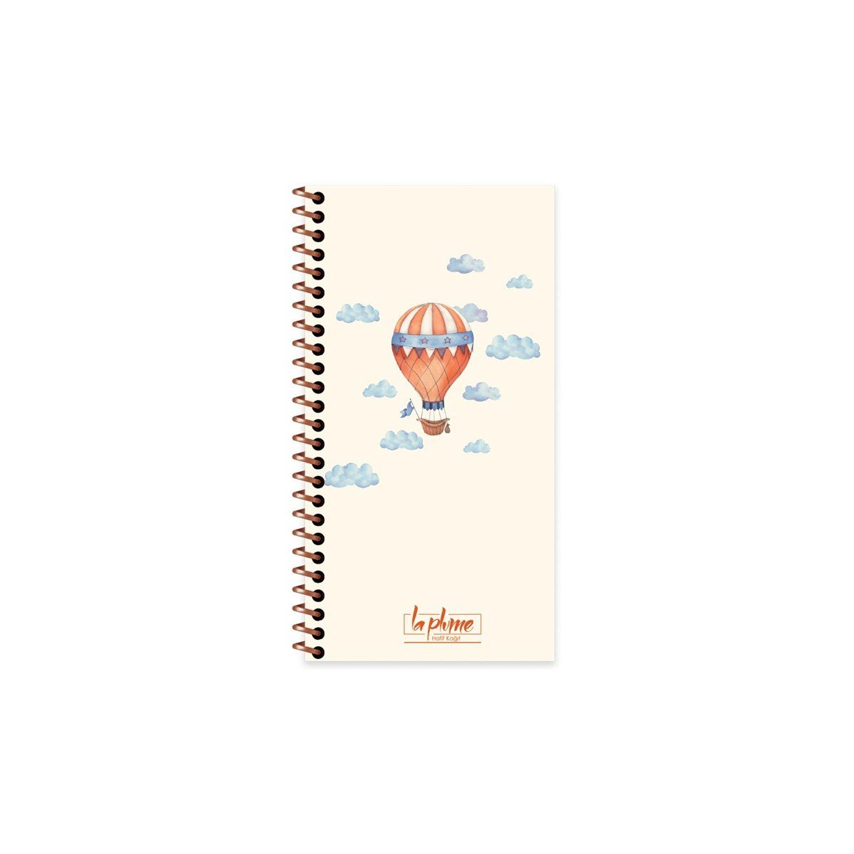 Keskin Color La Plume Spiralli Kırmızı Balon Sert Kapak 80 Yaprak 10*19 Çizgisiz Defter