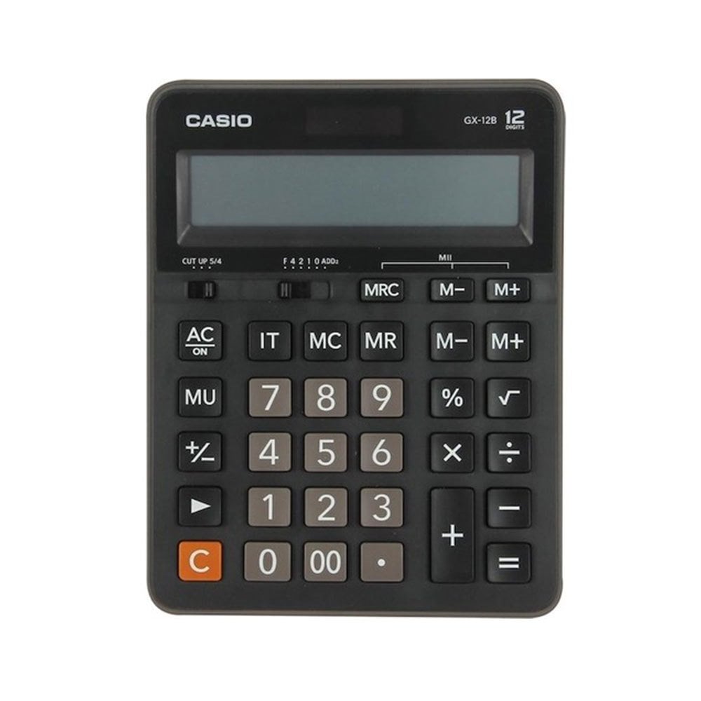 Casio 12 Haneli Siyah Hesap Makinesi GX-12B-BK