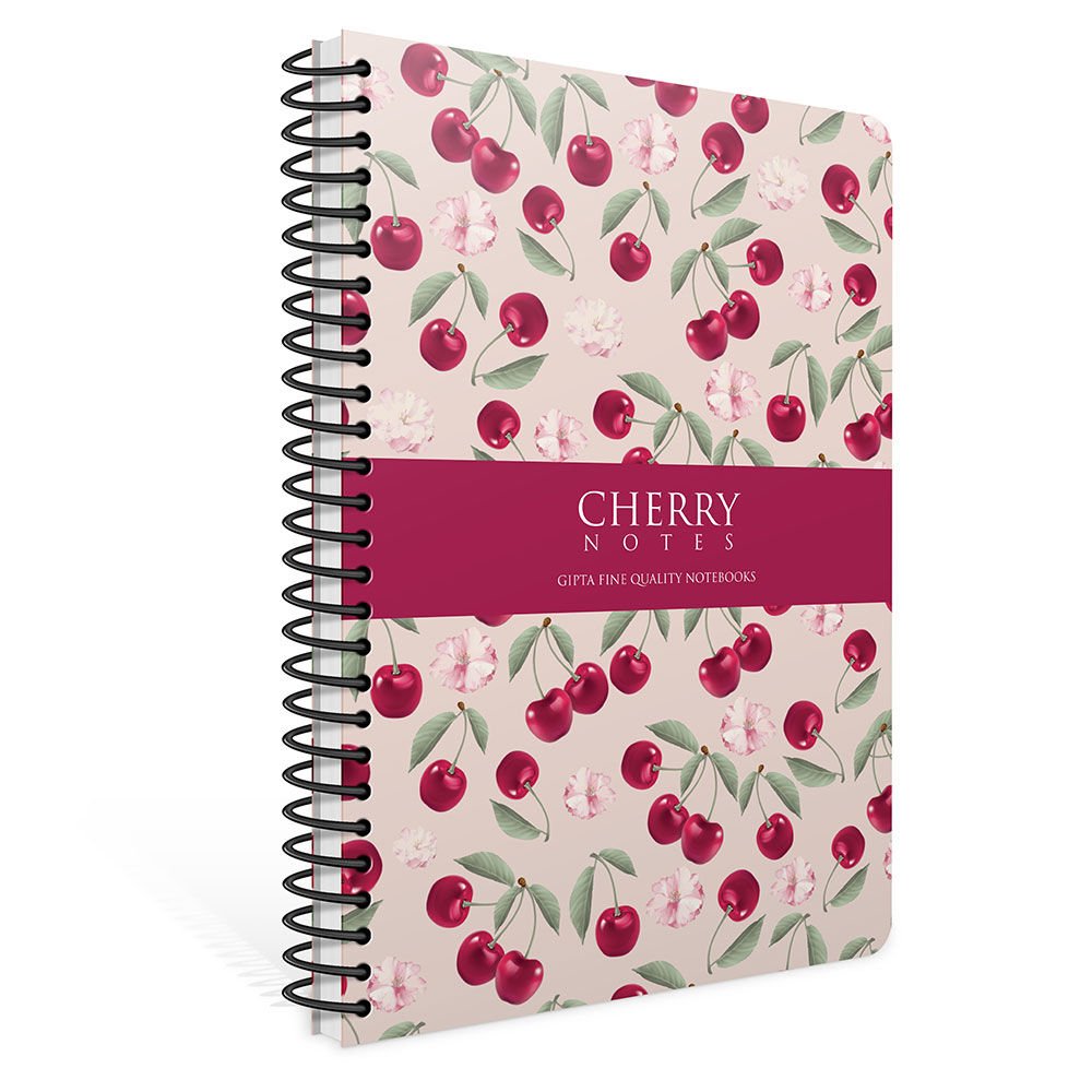 Gıpta Cherry Spiralli Pudra Sert Kapak 120 Yaprak 17*24 Çizgili Defter