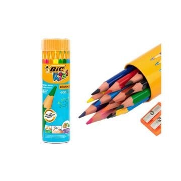 Bic Kids Jumbo Üçgen 12+1 Renk Metal Tüp Kuru Boya Kalemi