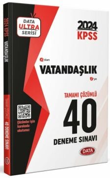 Data Yayınları 2024 KPSS Vatandaşlık Ultra Çözümlü 40 Deneme