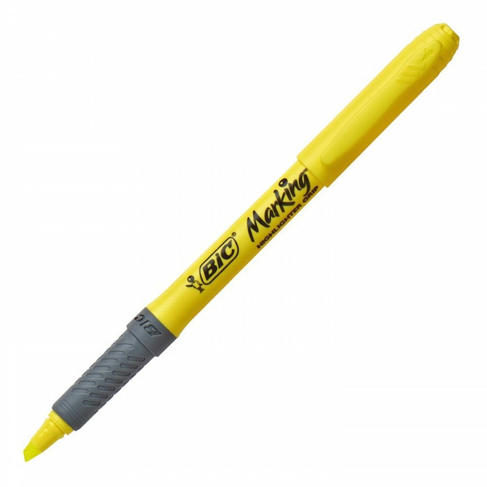 Bic Marking Grip Sarı Fosforlu Kalem