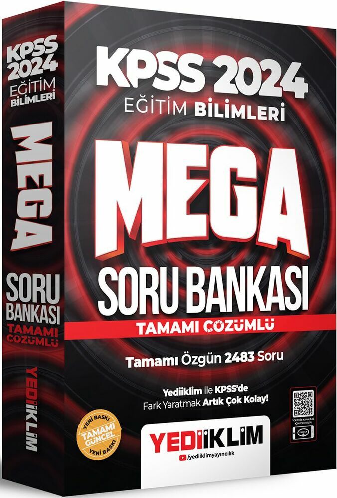 Yediiklim Yayınları 2024 KPSS Eğitim Bilimleri Mega Çözümlü Soru Bankası