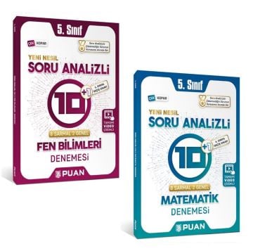 Puan Yayınları 5. Sınıf Matematik ve Fen Bilimleri 10+1 Deneme Seti