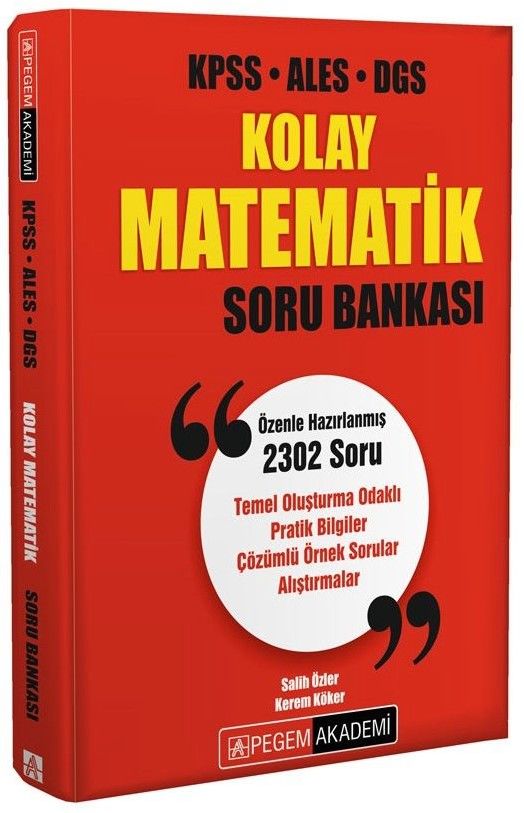 Pegem Yayınları KPSS ALES DGS Kolay Matematik Soru Bankası