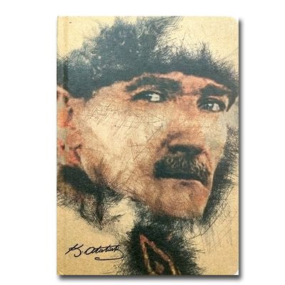 Keskin Color Atatürk Ciltli Kraft Kapak 80 Yaprak 10,5*15 Çizgili Defter Model-1