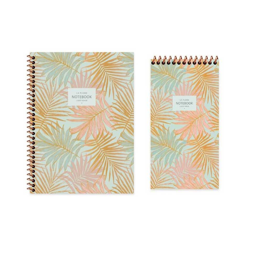 Keskin Color La Plume Leaves Spiralli Turuncu 80 Yaprak 16,5*22,5 Kareli Defter ve Çizgili Bloknot