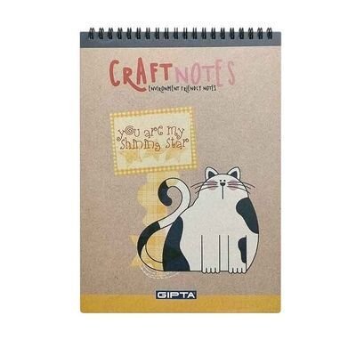 Gıpta Craft Notes Spiralli Cat Sert Kapak 100 Yaprak A6 Çizgili Bloknot