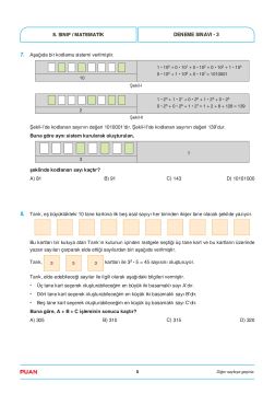 Puan Yayınları 8. Sınıf LGS 1. Dönem Çözümlü 3 Deneme