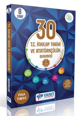 Yanıt Yayınları 8. Sınıf T.C. İnkılap Tarihi ve Atatürkçülük Video Çözümlü 30 Deneme