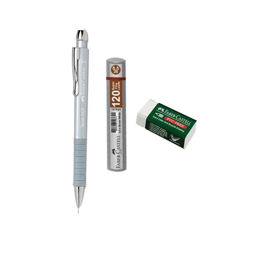 Faber Castell Apollo 2325 Metalik Gümüş 0.5 Uçlu Kalem Seti