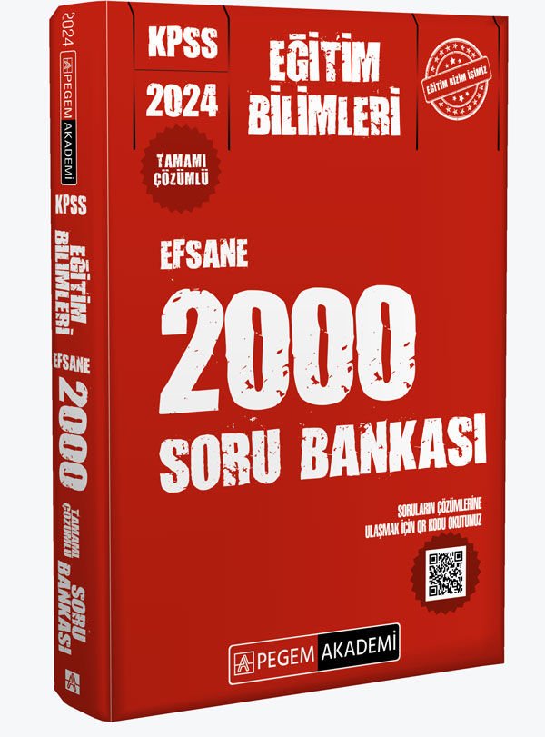 Pegem Yayınları 2024 KPSS Eğitim Bilimleri Efsane 2000 Çözümlü Soru Bankası