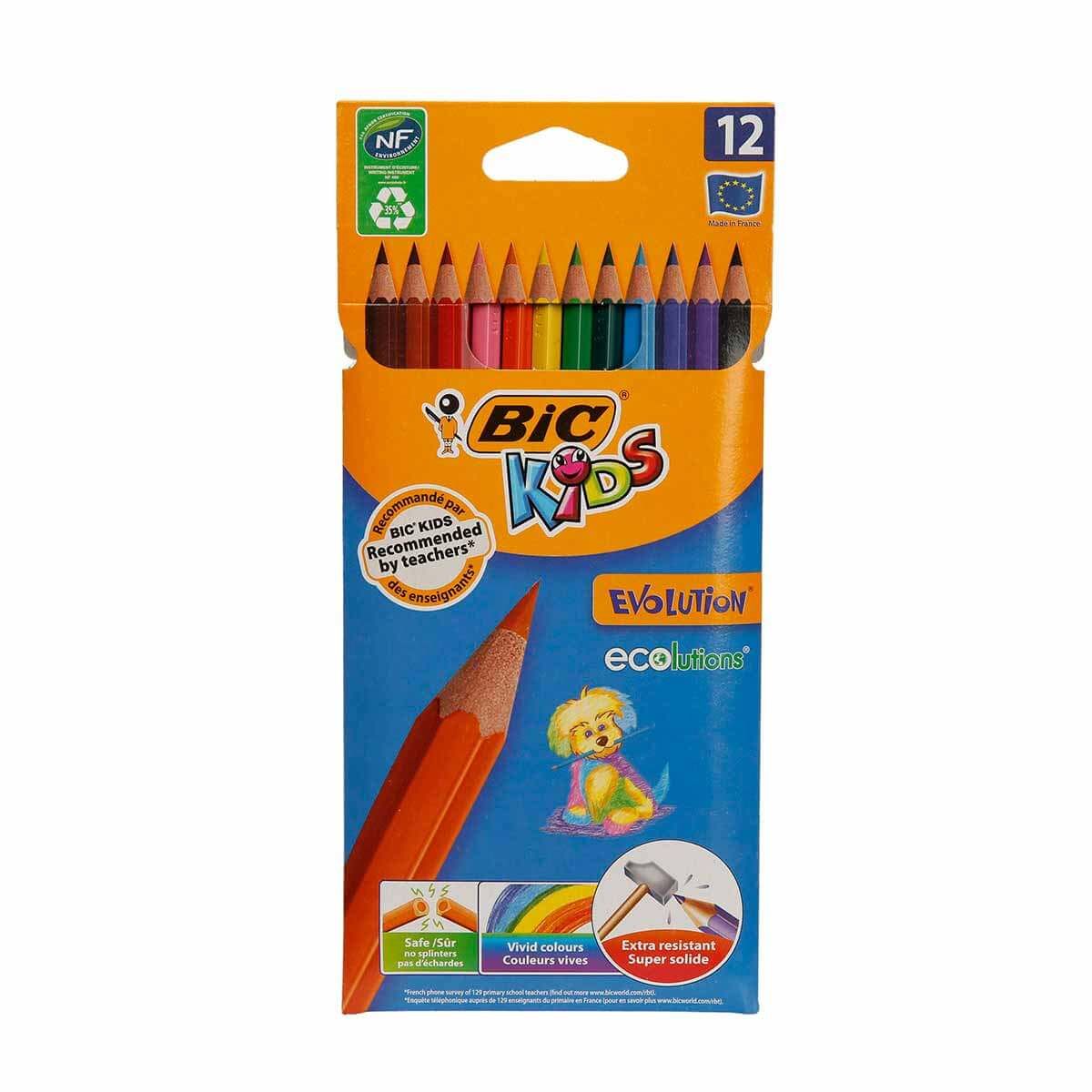 Bic Kids Evolution 12 Renk Kuru Boya Kalemi