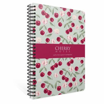 Gıpta Cherry Spiralli Turkuaz Sert Kapak 120 Yaprak 17*24 Kareli Defter