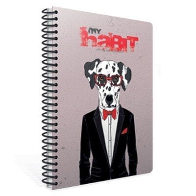 Gıpta My Habit Spiralli Dalmaçyalı Köpek Karton Kapak 80 Yaprak A4 Çizgili Defter