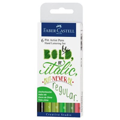 Faber Castell Pitt Artist Pens 6 Renk Yeşil Tonlar Kaligrafi Seti