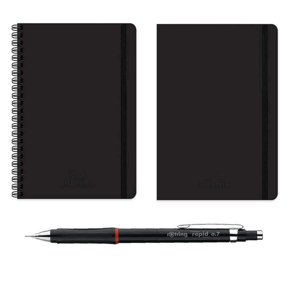 Keskin Color Premier Siyah 17*24 Defter ve Rotring Rapid 0.7 Kalem Seti