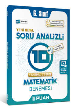 Puan Yayınları 6. Sınıf Matematik Soru Analizli 10+1 Deneme