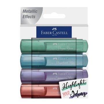 Faber Castell 4 Renk Metalik Fosforlu Kalem Seti