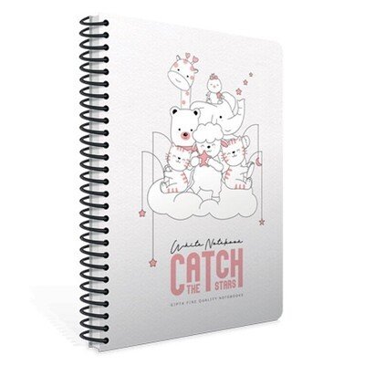 Gıpta White Notebook Spiralli Catch The Stars Karton Kapak 80 Yaprak A4 Kareli Defter