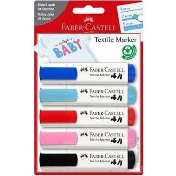 Faber Castell 5 Renk Tekstil Marker Kalem Seti