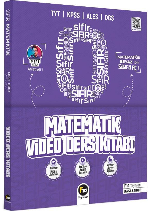 F10 Yayınları Mert Hoca TYT KPSS ALES DGS Sıfırdan Matematik Video Ders Kitabı