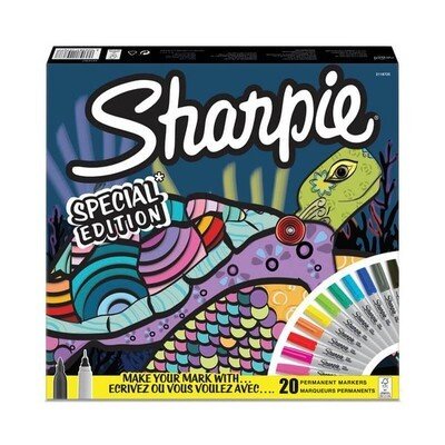 Sharpie Fine 20 Renk Kutulu Permanent Marker Kaplumbağa
