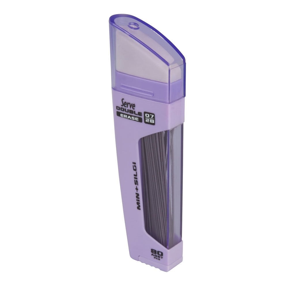 Serve Double Erase Pastel Mor Tüp Silgili 0.7 mm Uç